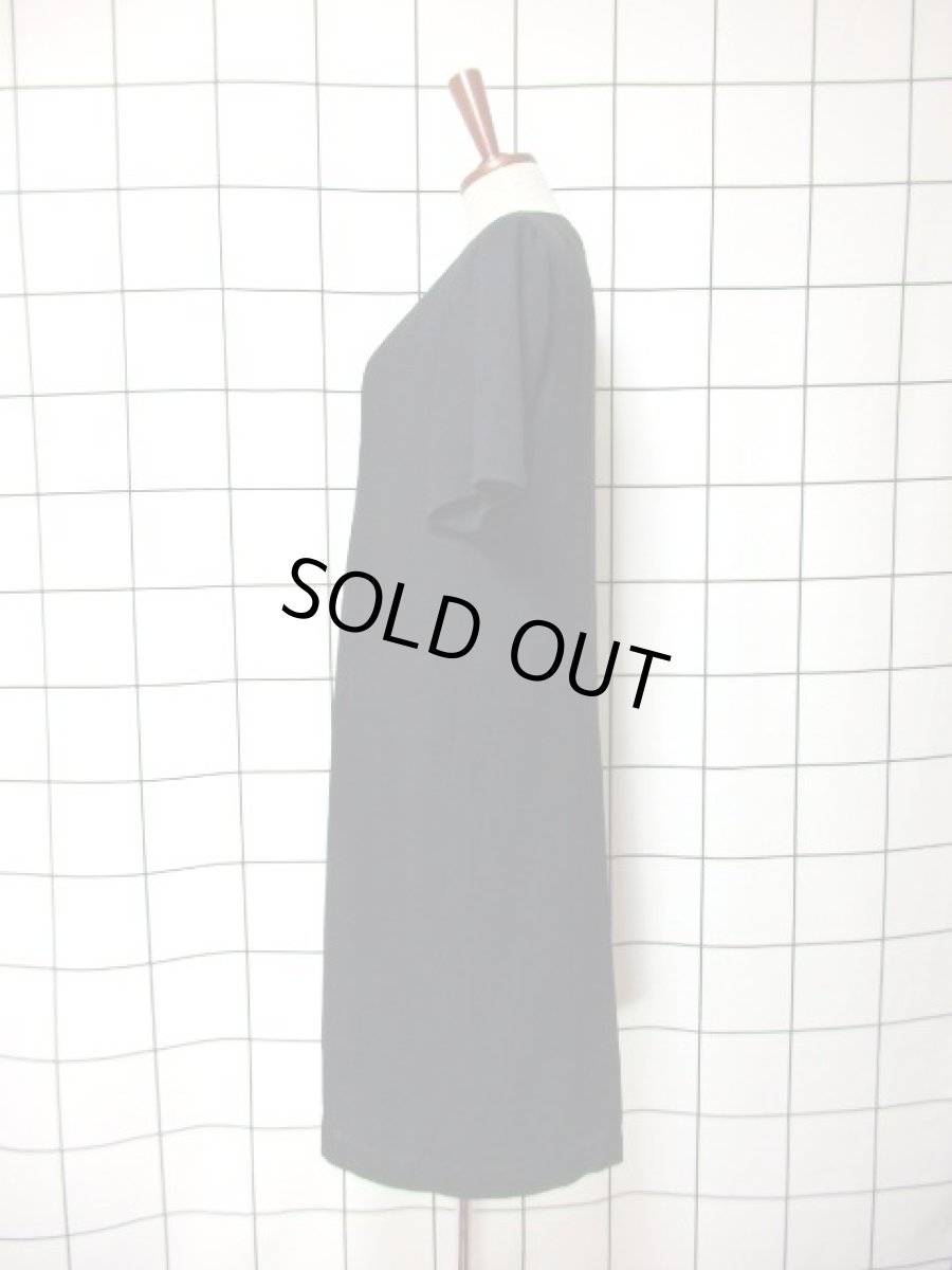 画像6: フラワーレース ブラック 黒 70年代 レトロ パーティー フォーマル クラシカル 半袖 昭和レトロ 国産古着 ヴィンテージドレス【6760】 (6)