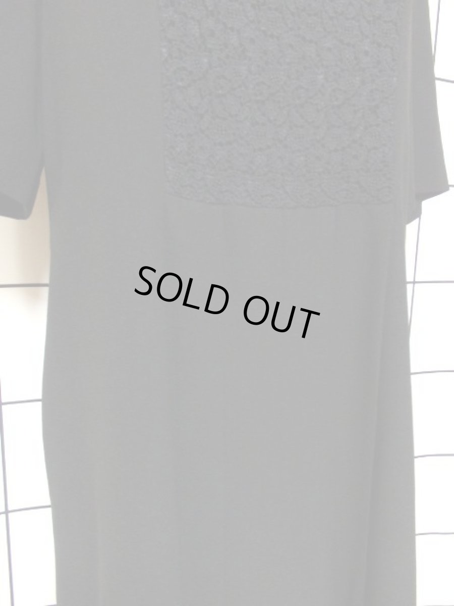 画像10: フラワーレース ブラック 黒 70年代 レトロ パーティー フォーマル クラシカル 半袖 昭和レトロ 国産古着 ヴィンテージドレス【6760】 (10)