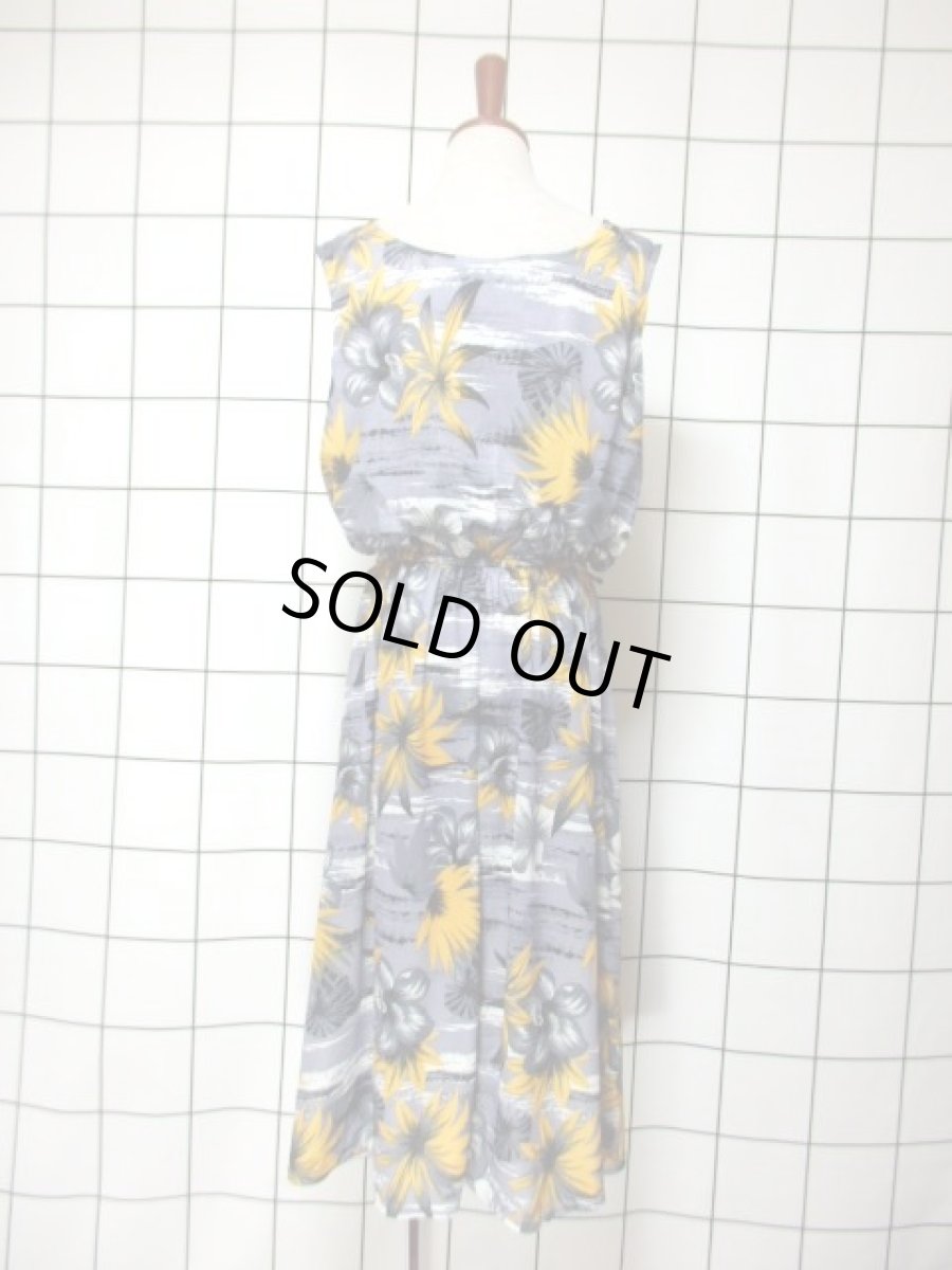 画像5: 花柄 ノースリーブ ウエストゴム レトロ ヨーロッパ古着 ヴィンテージワンピース【6783】 (5)