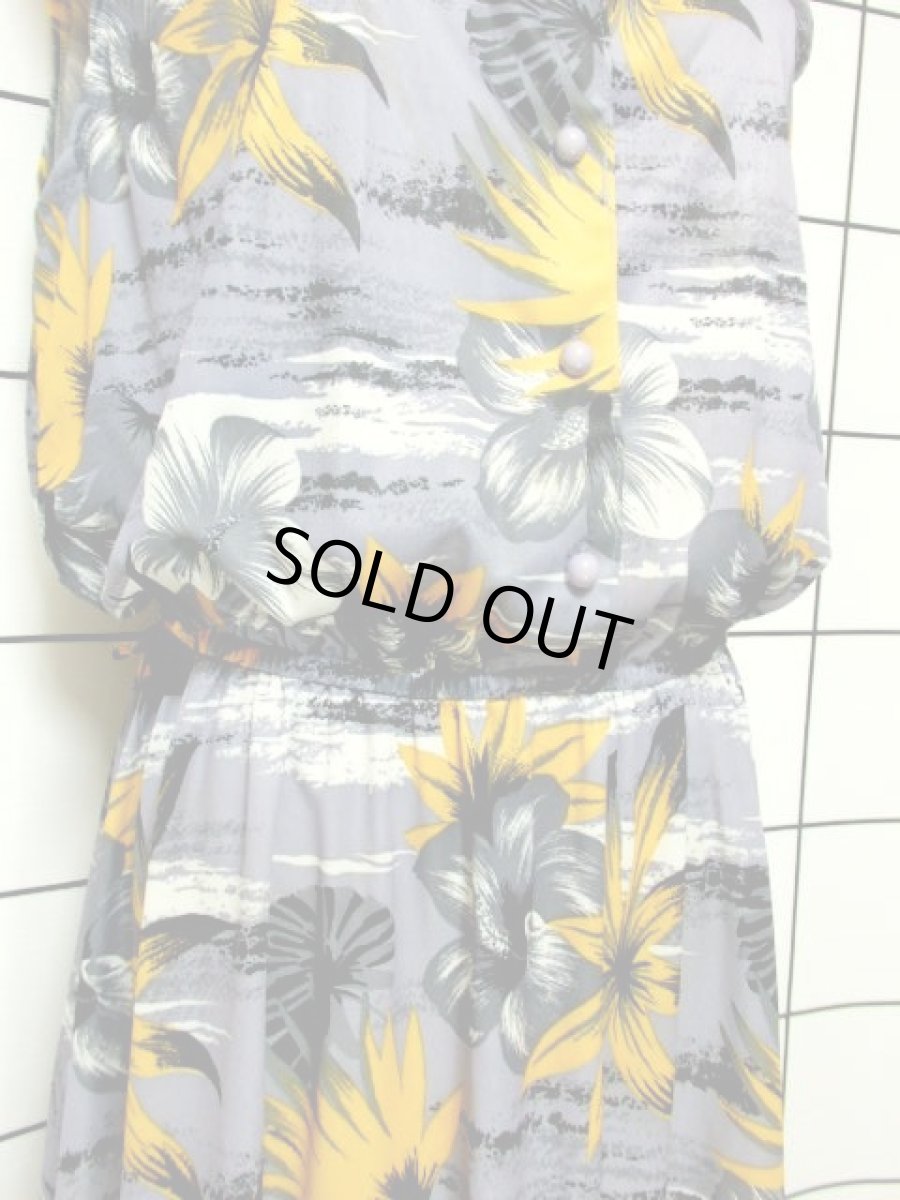 画像12: 花柄 ノースリーブ ウエストゴム レトロ ヨーロッパ古着 ヴィンテージワンピース【6783】 (12)