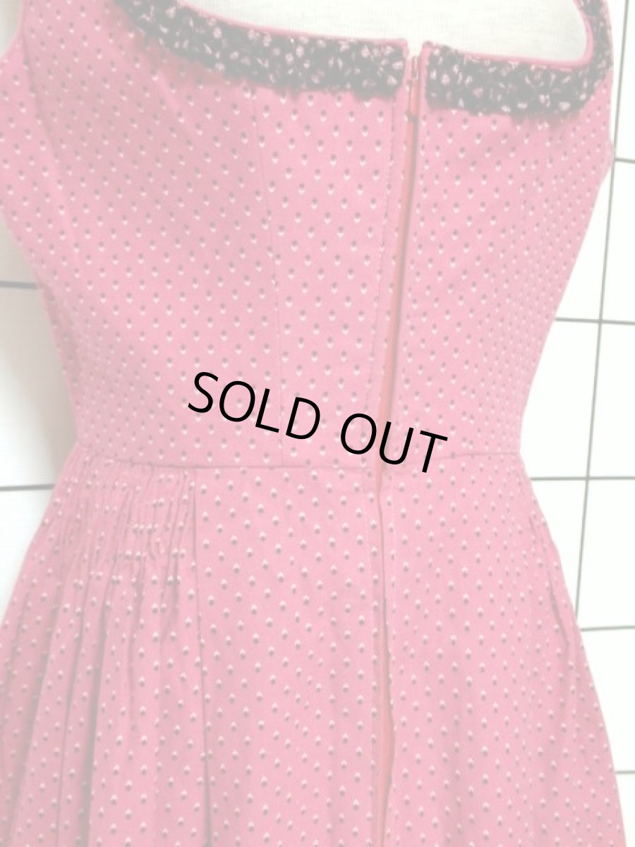 画像9: 小花柄モチーフ  フロントジッパー ノースリーブ ガーリー ディアンドル チロルワンピース ドイツ民族衣装 舞台 演奏会 フォークダンス オクトーバーフェスト 【Y6792】 (9)