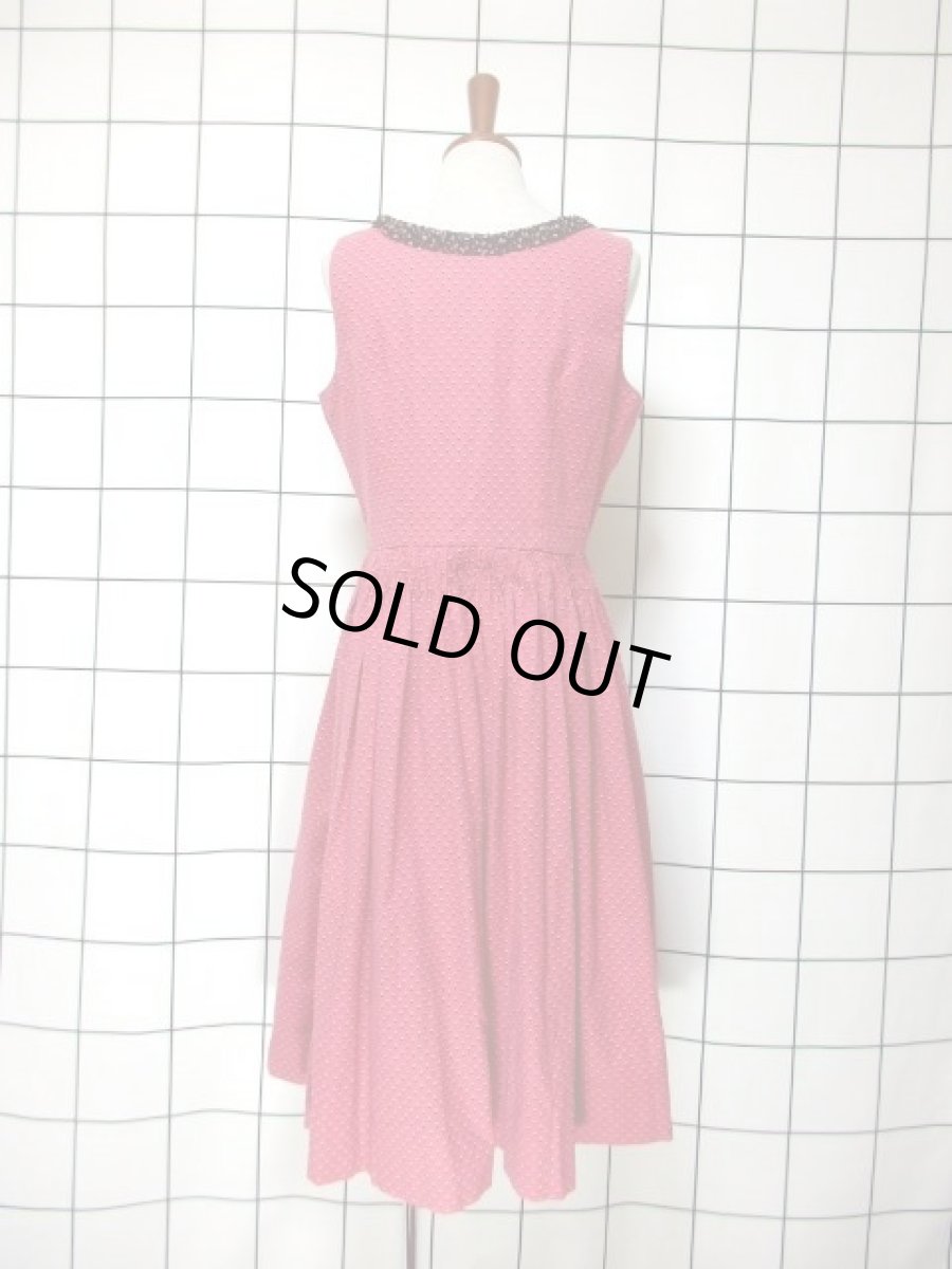 画像5: 小花柄モチーフ  フロントジッパー ノースリーブ ガーリー ディアンドル チロルワンピース ドイツ民族衣装 舞台 演奏会 フォークダンス オクトーバーフェスト 【Y6792】 (5)