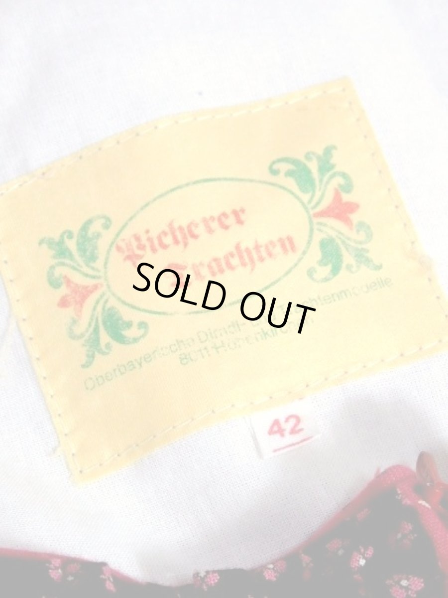 画像14: 小花柄モチーフ  フロントジッパー ノースリーブ ガーリー ディアンドル チロルワンピース ドイツ民族衣装 舞台 演奏会 フォークダンス オクトーバーフェスト 【Y6792】 (14)