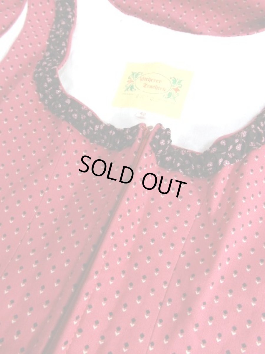 画像12: 小花柄モチーフ  フロントジッパー ノースリーブ ガーリー ディアンドル チロルワンピース ドイツ民族衣装 舞台 演奏会 フォークダンス オクトーバーフェスト 【Y6792】 (12)