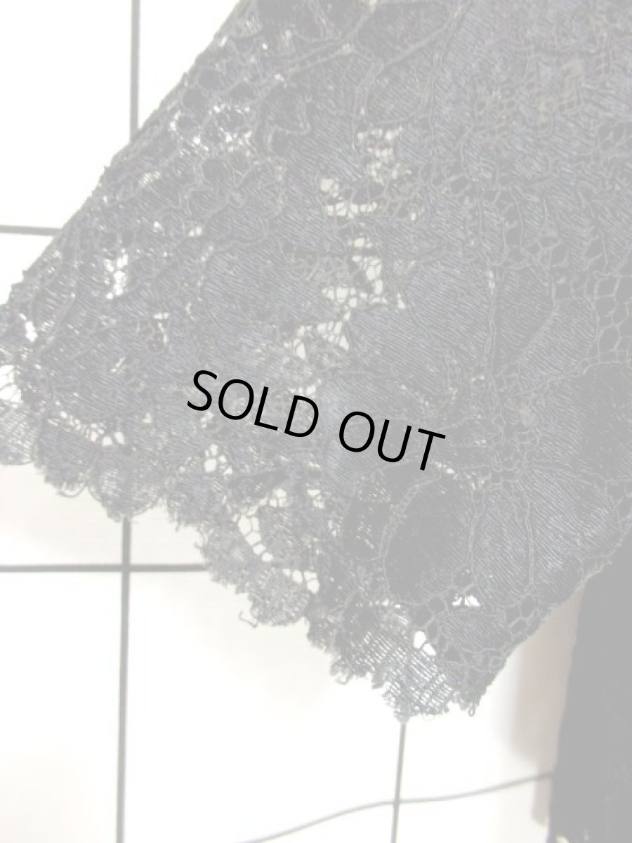 画像12: レトロブラウス 総レース ブラック 70's エレガント 大人可愛い クラシカル 古着 シャツ (12)