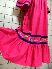画像13: インド製 コットン ティーカップ刺繍 ピンク ふんわり 半袖 レトロ フォークロア ガーリー ヴィンテージドレス (13)
