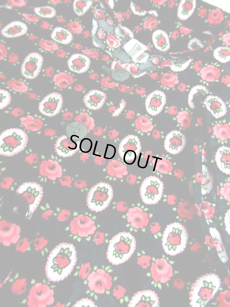 画像13: 70's 花柄 ブラック 半袖 レトロ ガーリー ヨーロッパ古着 ヴィンテージドレス【5961】 (13)