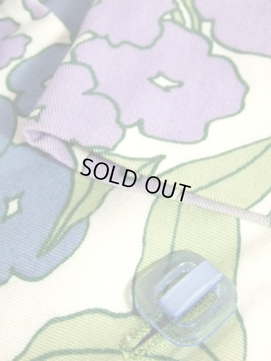 画像17: ボタニカル 花柄 ホワイト パープル 70's レトロ レディース 半袖 昭和レトロ 国産古着 ヴィンテージワンピース【6891】 (17)