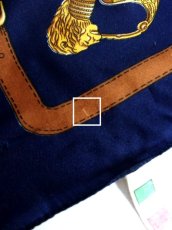 画像12: レトロアンティーク ヴィンテージスカーフ イタリア製 ネイビー レッド【6913】 (12)