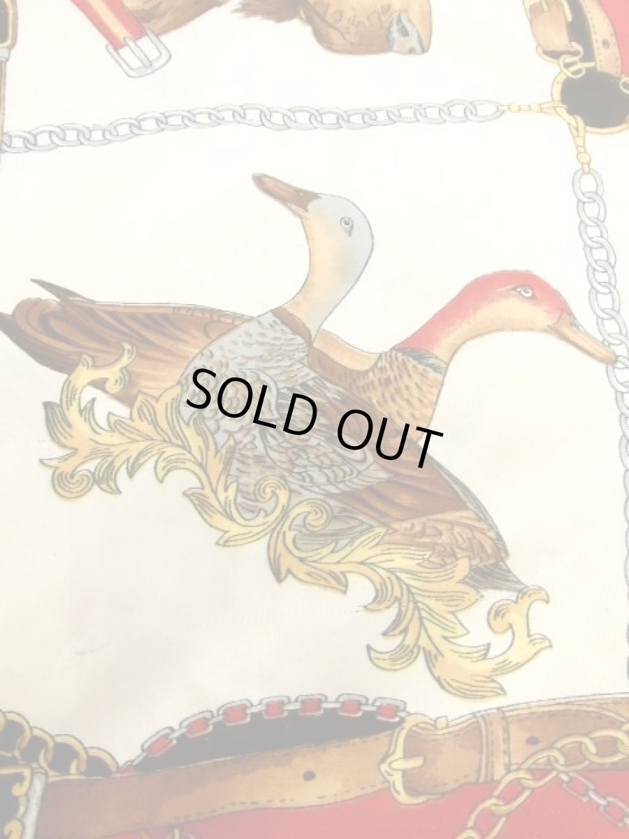 画像5: レトロアンティーク ヴィンテージスカーフ 犬柄 鳥柄 イタリア製【6946】 (5)