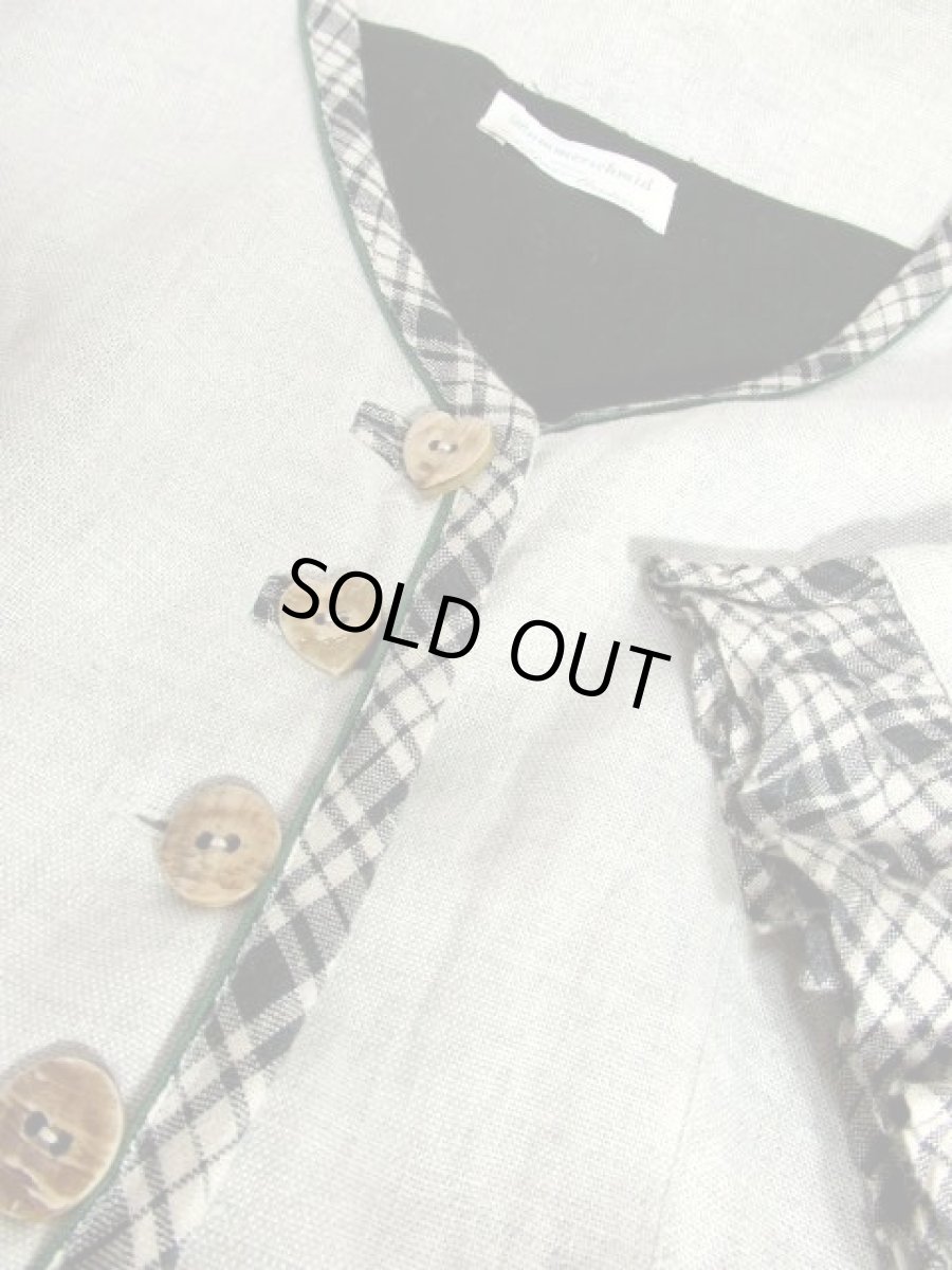 画像16: チェック柄 グレー モノトーン 前開き 切り替えし 袖あり フォークロア ディアンドル チロルワンピース ドイツ民族衣装 舞台 演奏会 フォークダンス オクトーバーフェスト【6949】 (16)