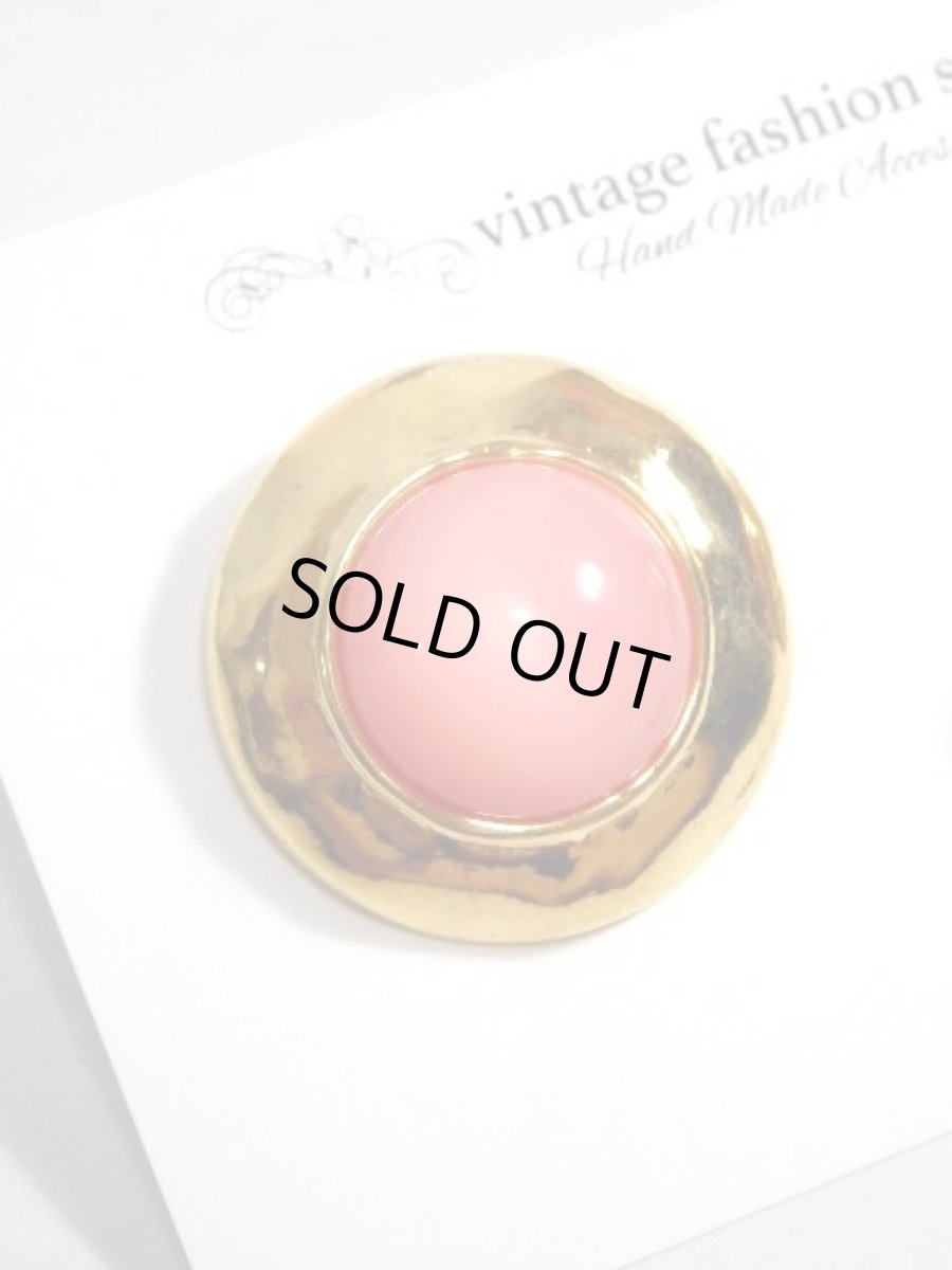 画像3: ハンドメイドアクセサリー ボタンピアス ピンク レトロヴィンテージパーツ 手作り【6964】SALE割引き対象外 (3)