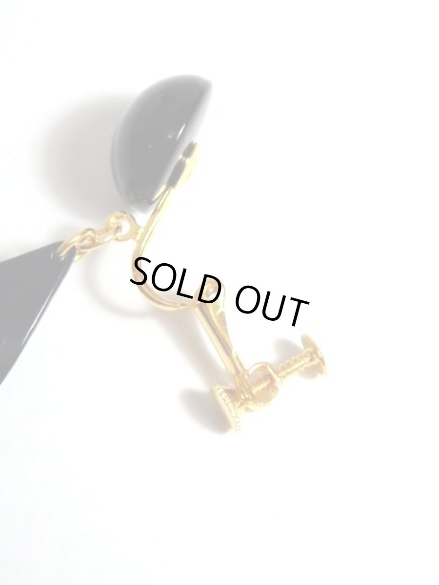 画像5: レトロアンティーク ヴィンテージイヤリング ブラック【7911】 (5)