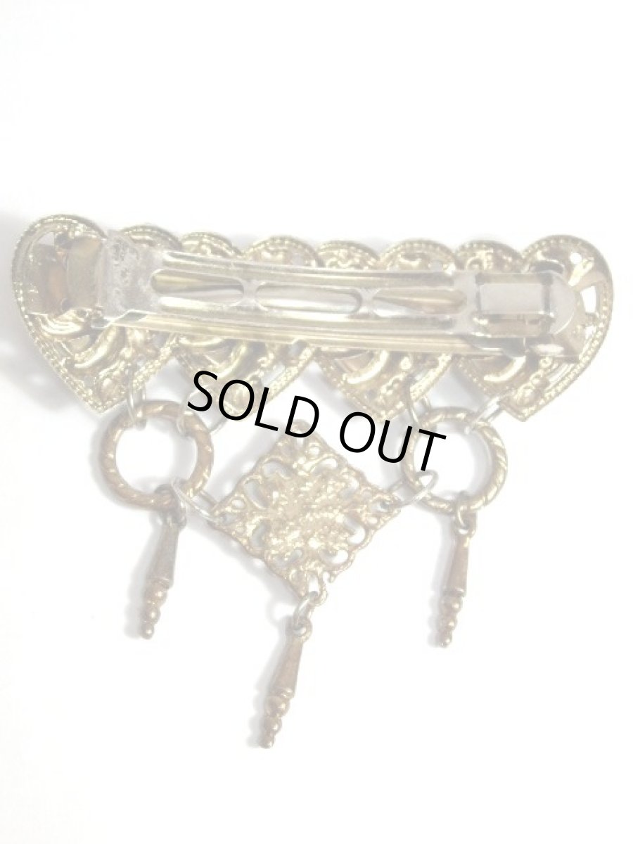 画像6: レトロアンティーク ハート型 ヘアアクセサリー バレッタ【6981】 (6)