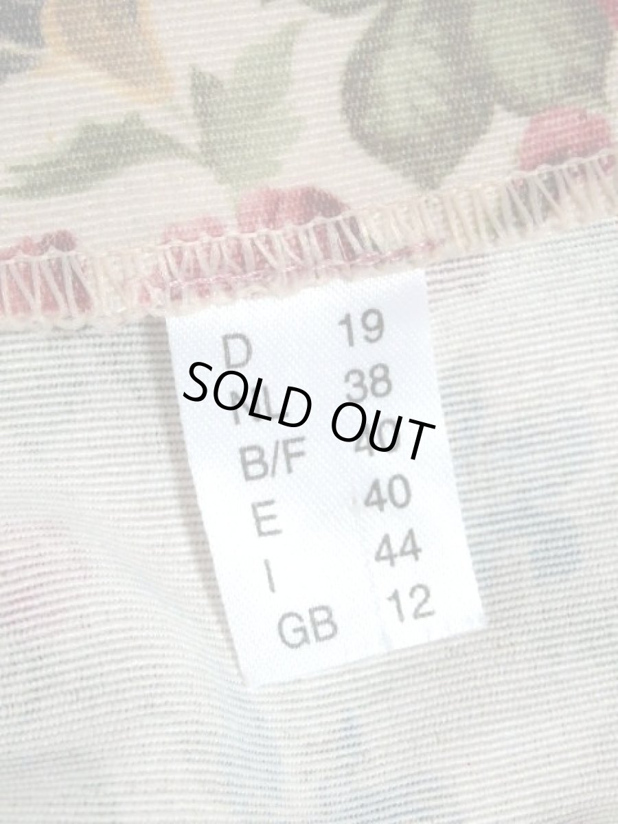 画像20: リネン 花柄 前開き 切り替えし リボン紐 ベージュ ピンク 袖あり クラシカル フォークロア ヨーロッパ古着 ディアンドル チロルドレス ドイツ民族衣装 仮装 舞台 演劇 演奏会 ドレス フォークダンス オクトーバーフェスト【Y7031】 (20)