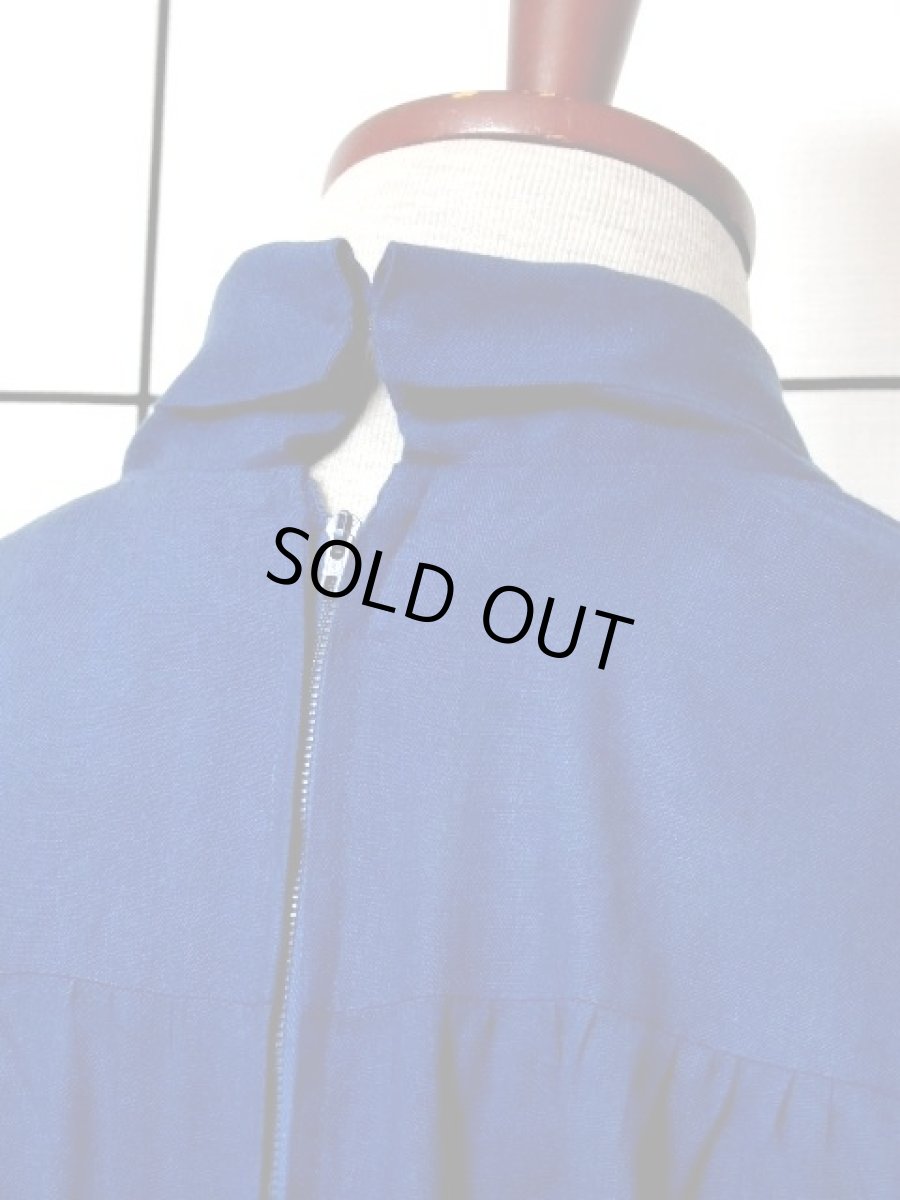 画像6: レース切り替えし ホワイト ブルー 首元リボン ヨーロッパ古着 ヴィンテージワンピース【7063】 (6)