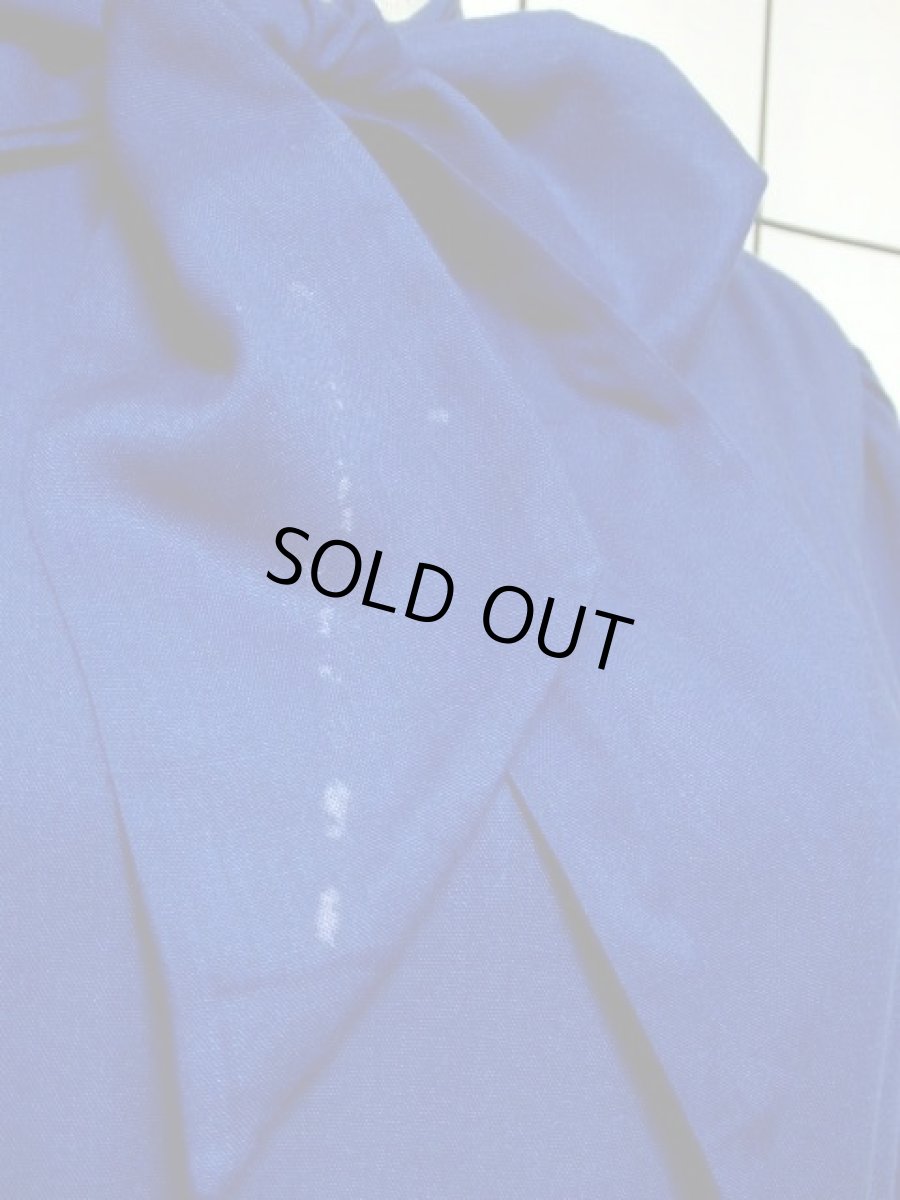 画像16: レース切り替えし ホワイト ブルー 首元リボン ヨーロッパ古着 ヴィンテージワンピース【7063】 (16)