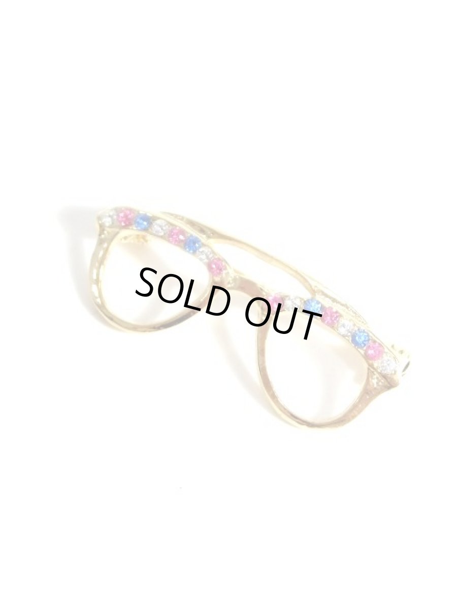 画像2: レトロアンティーク メガネ型 ブローチ【7093】 (2)