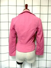 画像5: ペプラムデザイン 大きな襟 ピンク レトロ ヨーロッパ古着 長袖 ヴィンテージジャケット (5)