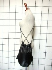 画像13: 巾着型 本革レザー ブラック 黒 レディース ヴィンテージ ショルダー 鞄 バッグ【7124】 (13)