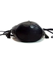 画像6: 巾着型 本革レザー ブラック 黒 レディース ヴィンテージ ショルダー 鞄 バッグ【7124】 (6)
