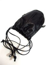 画像7: 巾着型 本革レザー ブラック 黒 レディース ヴィンテージ ショルダー 鞄 バッグ【7124】 (7)