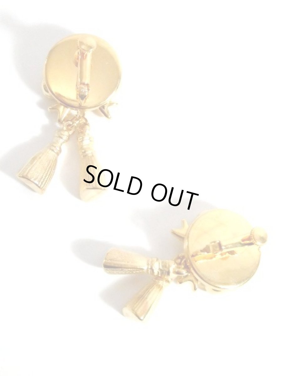 画像4: レトロアンティーク ヴィンテージイヤリング リボン タッセルモチーフ【4284】 (4)