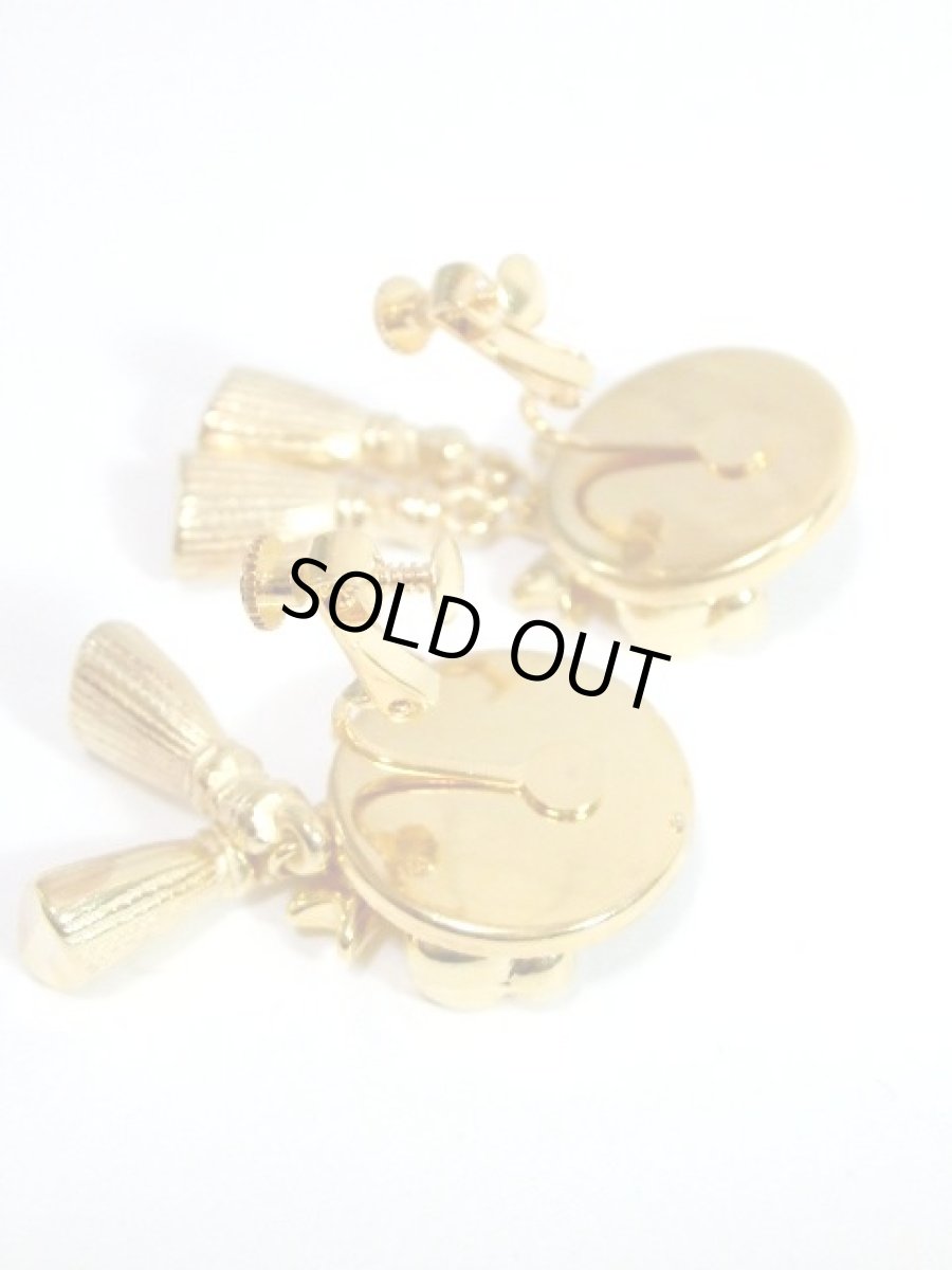 画像5: レトロアンティーク ヴィンテージイヤリング リボン タッセルモチーフ【4284】 (5)