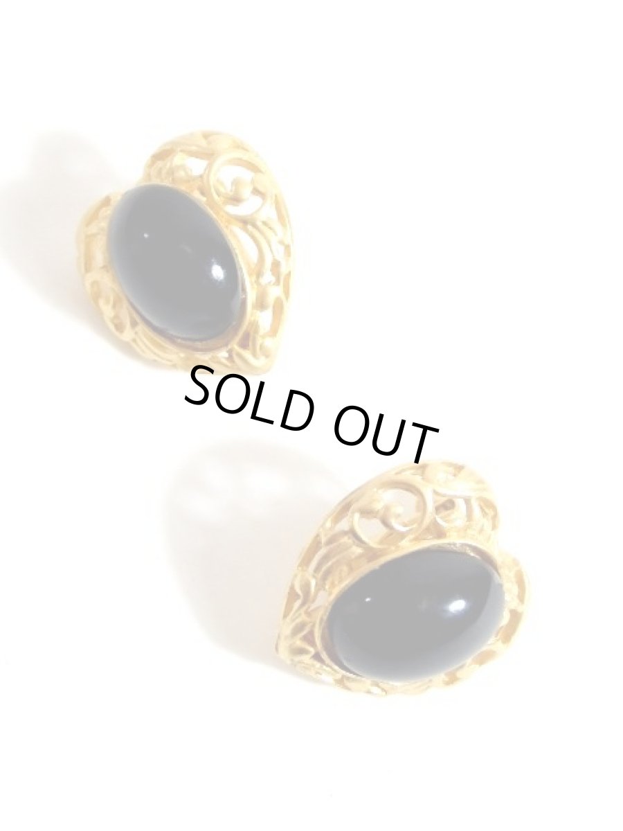 画像2: レトロアンティーク ヴィンテージイヤリング ハート 大ぶり【3892】 (2)