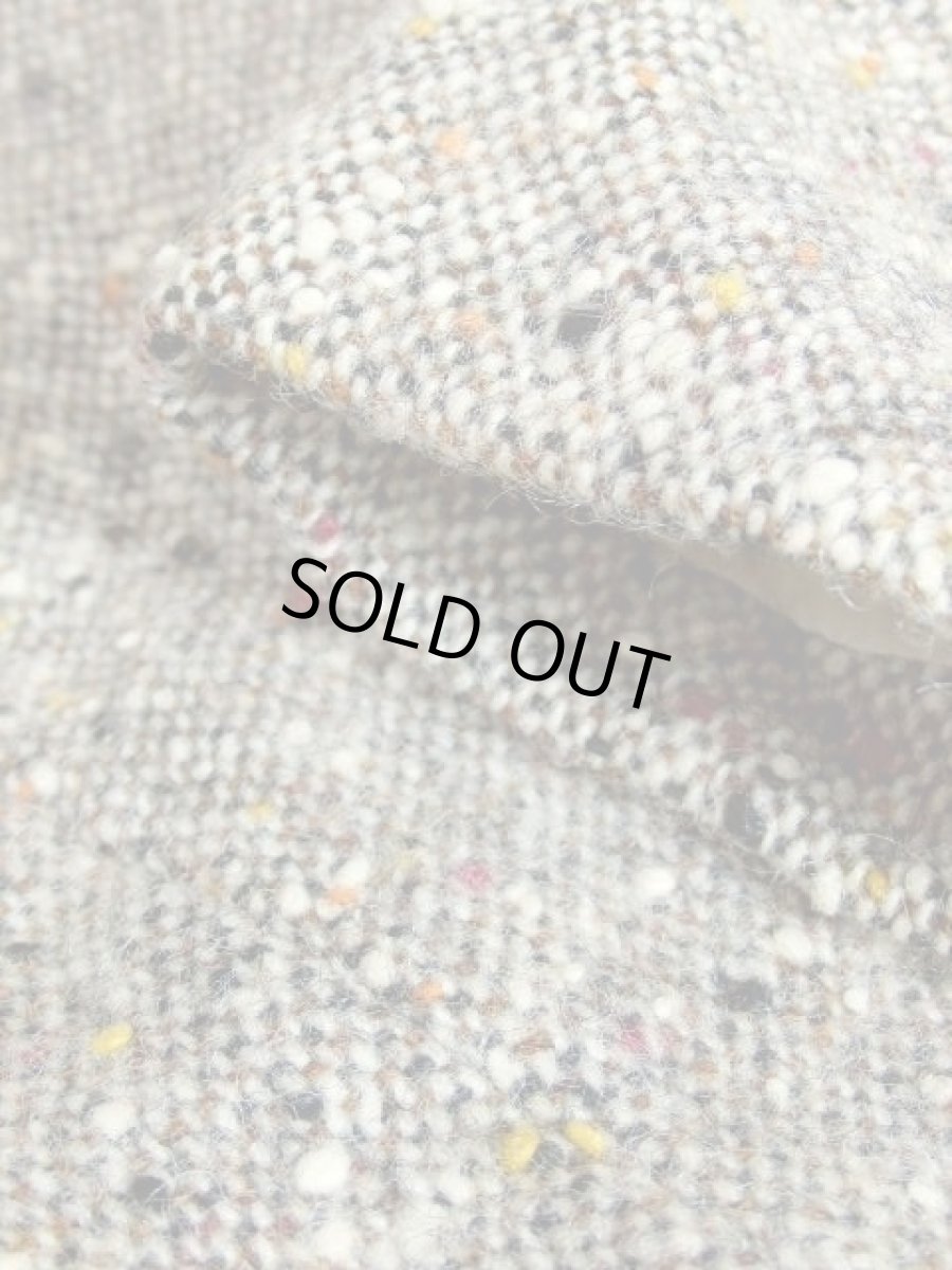 画像16: レトロコート ツイード ボア お花刺繍チロルテープ グレー 80's 90's 古着 (16)