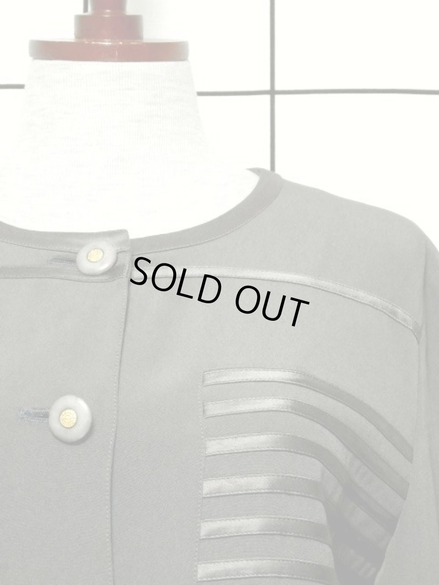 画像9: Louis Feraud ルイフェロー グレー 長袖 レトロ 古着 レトロワンピース【7140】 (9)