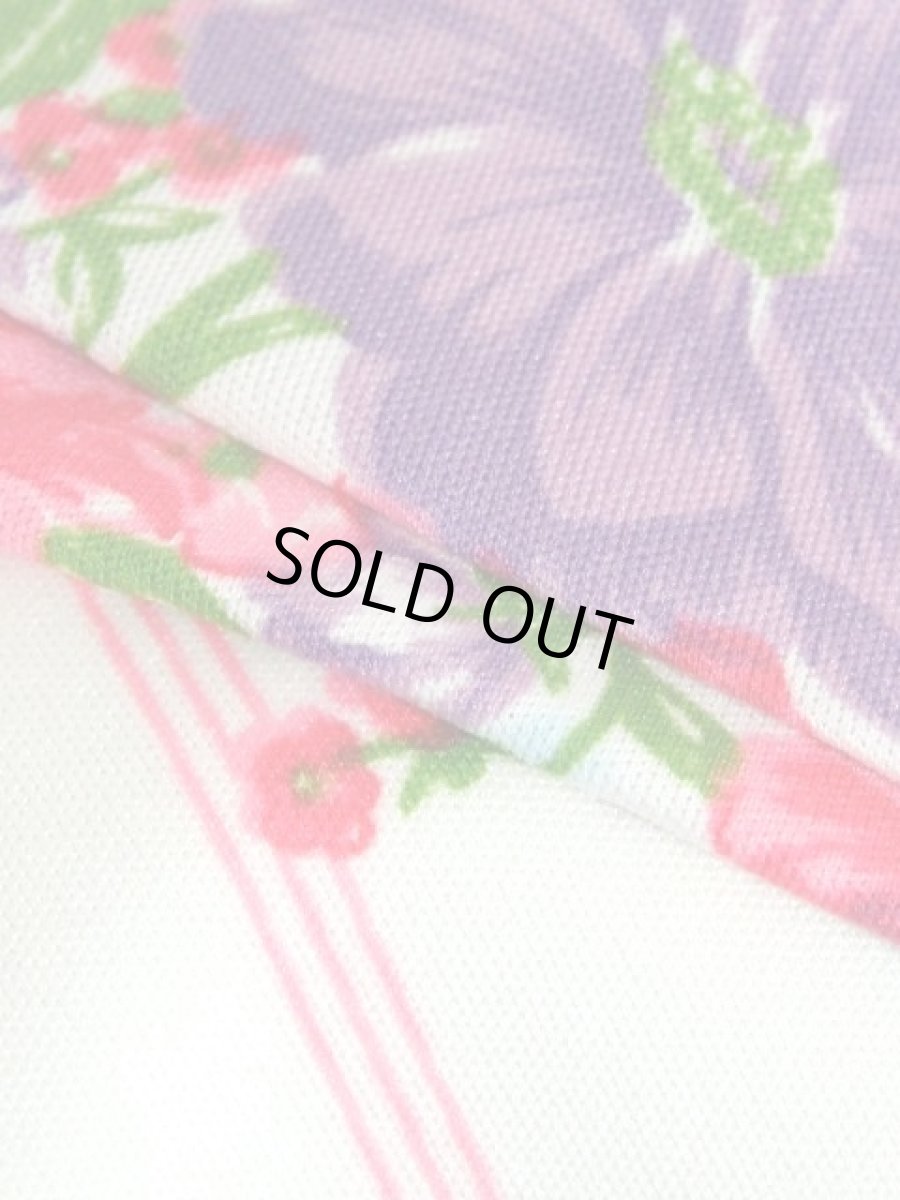 画像15: パーティースタイルにもおすすめ ホワイト 白 70's 花柄 ストライプ レトロ ヨーロッパ古着 ヴィンテージドレス【7160】 (15)