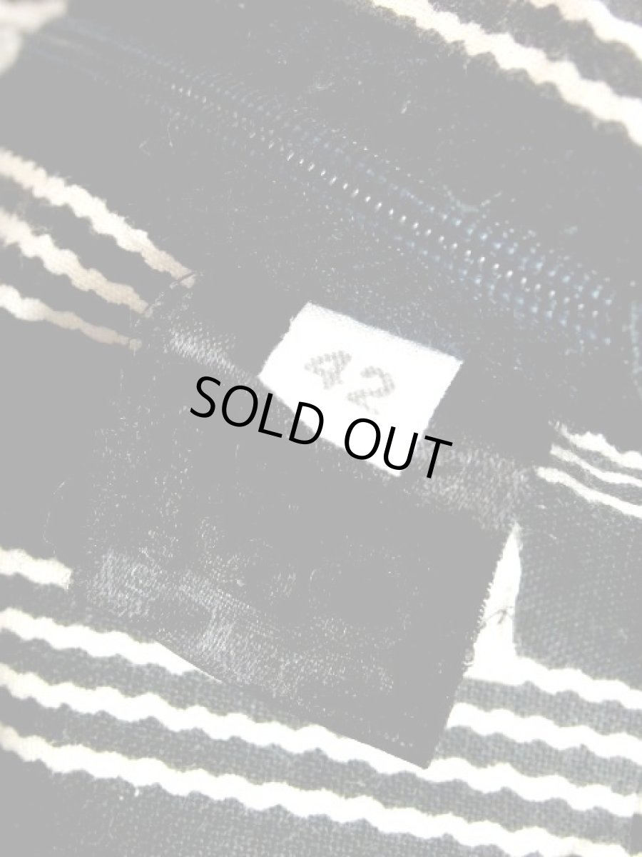 画像16: モノクロ レース フリル Aライン ストライプ バックウエストリボン ガーリー レトロ ノースリーブ ヨーロッパ古着 ヴィンテージワンピース (16)