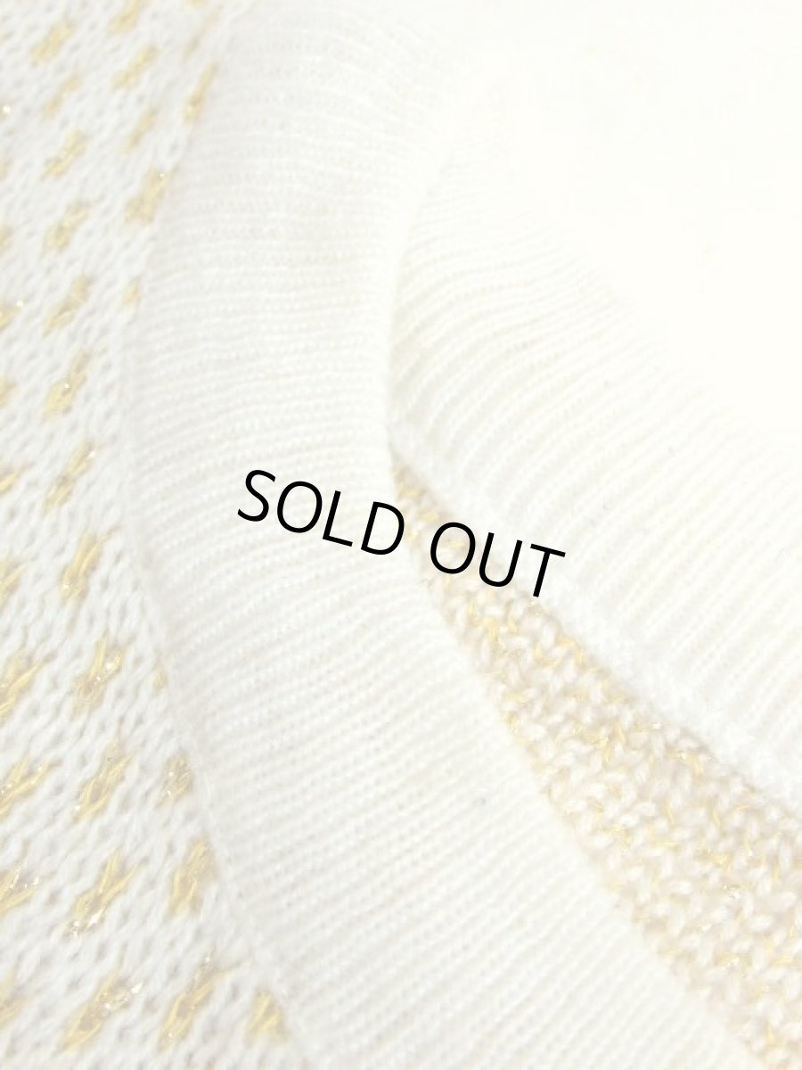 画像16: ニット 花模様編み オーバーサイズコーデにも オフホワイト 長袖 レトロ USA古着 ヴィンテージセーター (16)