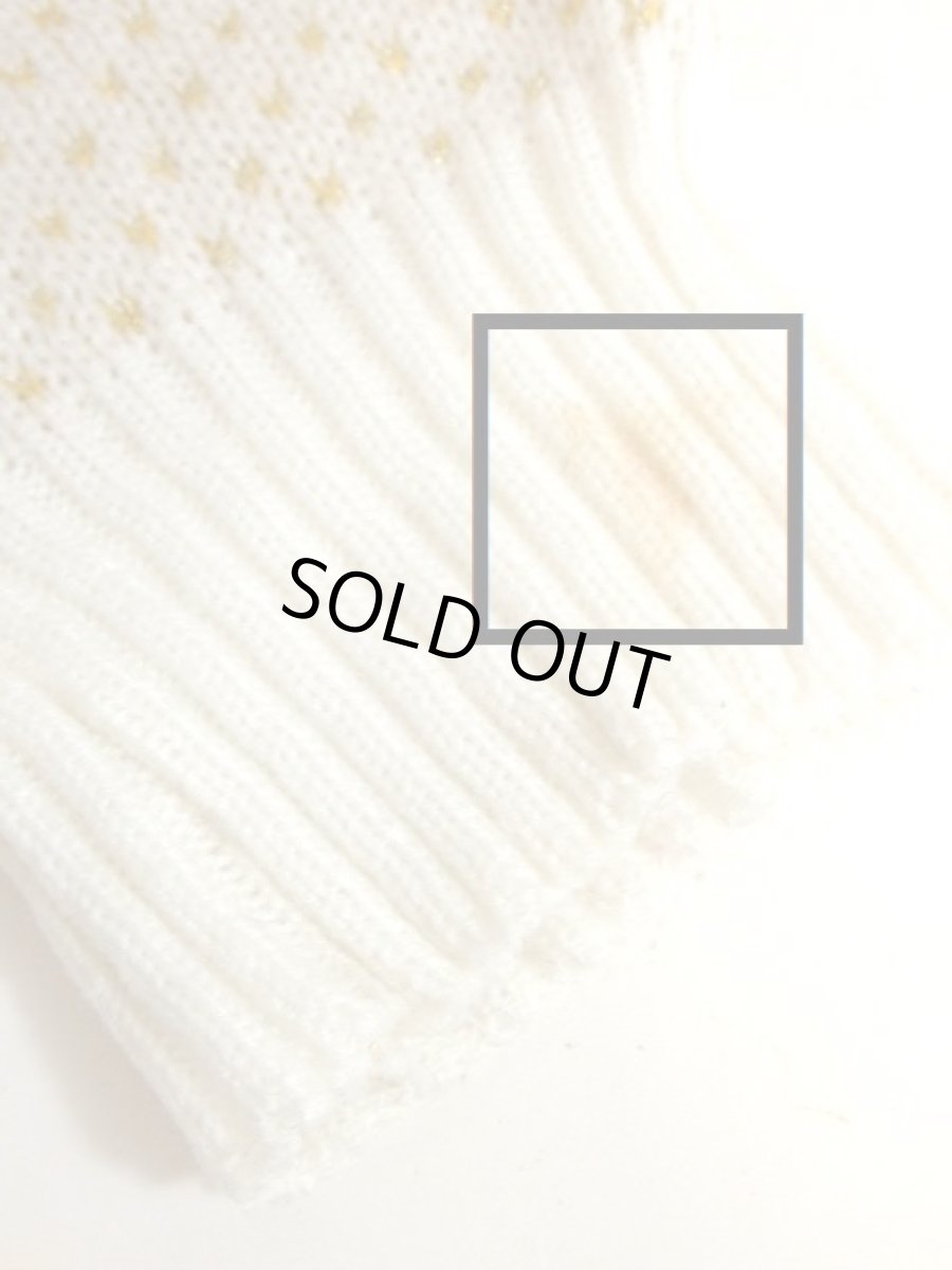 画像14: ニット 花模様編み オーバーサイズコーデにも オフホワイト 長袖 レトロ USA古着 ヴィンテージセーター (14)