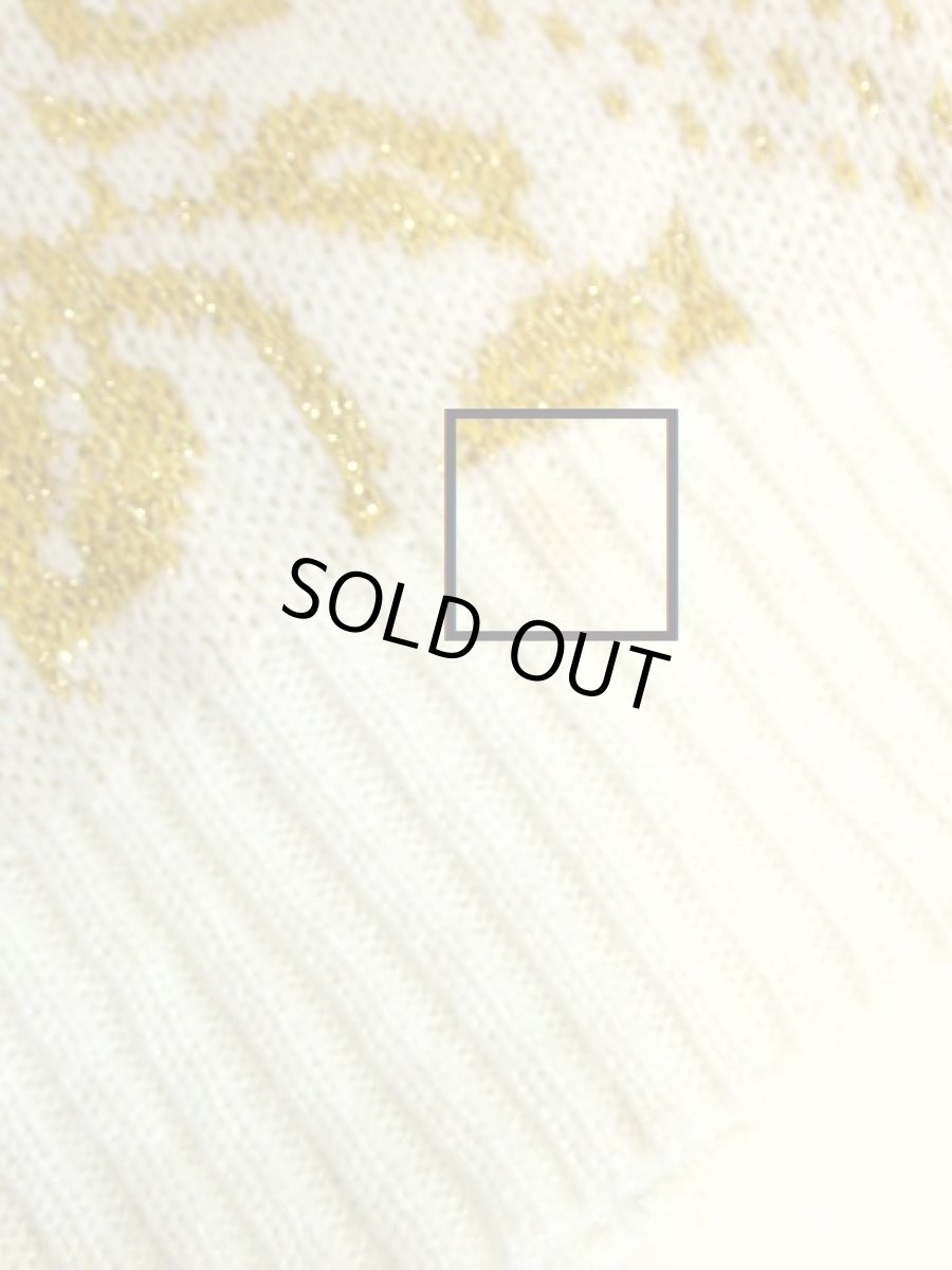 画像15: ニット 花模様編み オーバーサイズコーデにも オフホワイト 長袖 レトロ USA古着 ヴィンテージセーター (15)