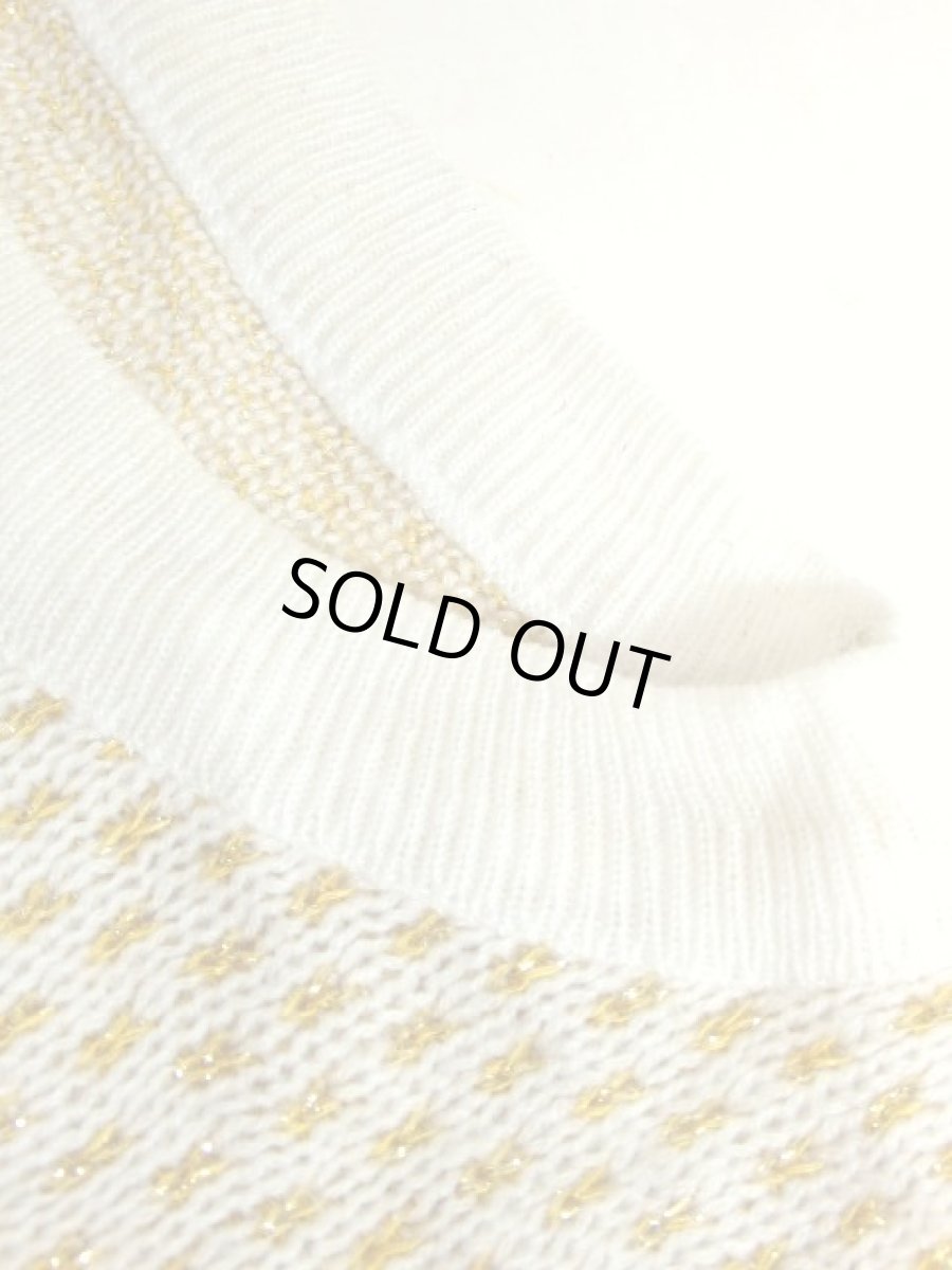 画像17: ニット 花模様編み オーバーサイズコーデにも オフホワイト 長袖 レトロ USA古着 ヴィンテージセーター (17)