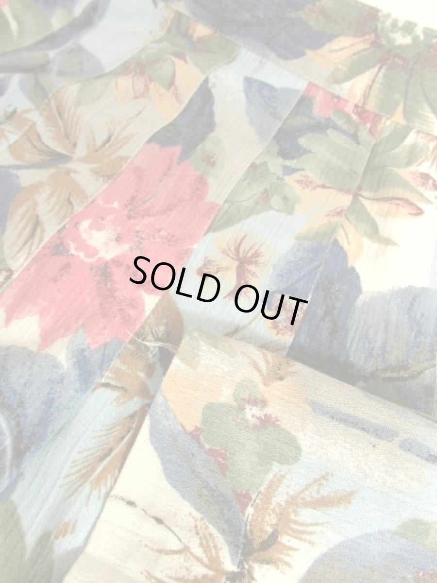 画像8: ボタニカル柄 落ち着いた配色 TALONジッパー レトロ USA古着 ヴィンテージスカート (8)