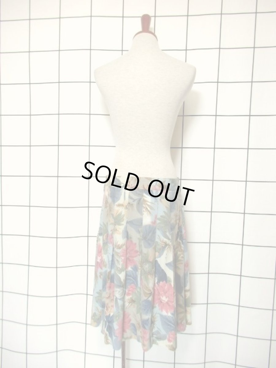 画像5: ボタニカル柄 落ち着いた配色 TALONジッパー レトロ USA古着 ヴィンテージスカート (5)