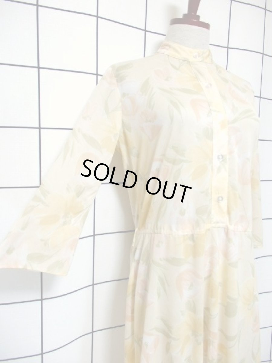 画像4: 花柄 レトロ 長袖 USA古着 ヴィンテージワンピース (4)