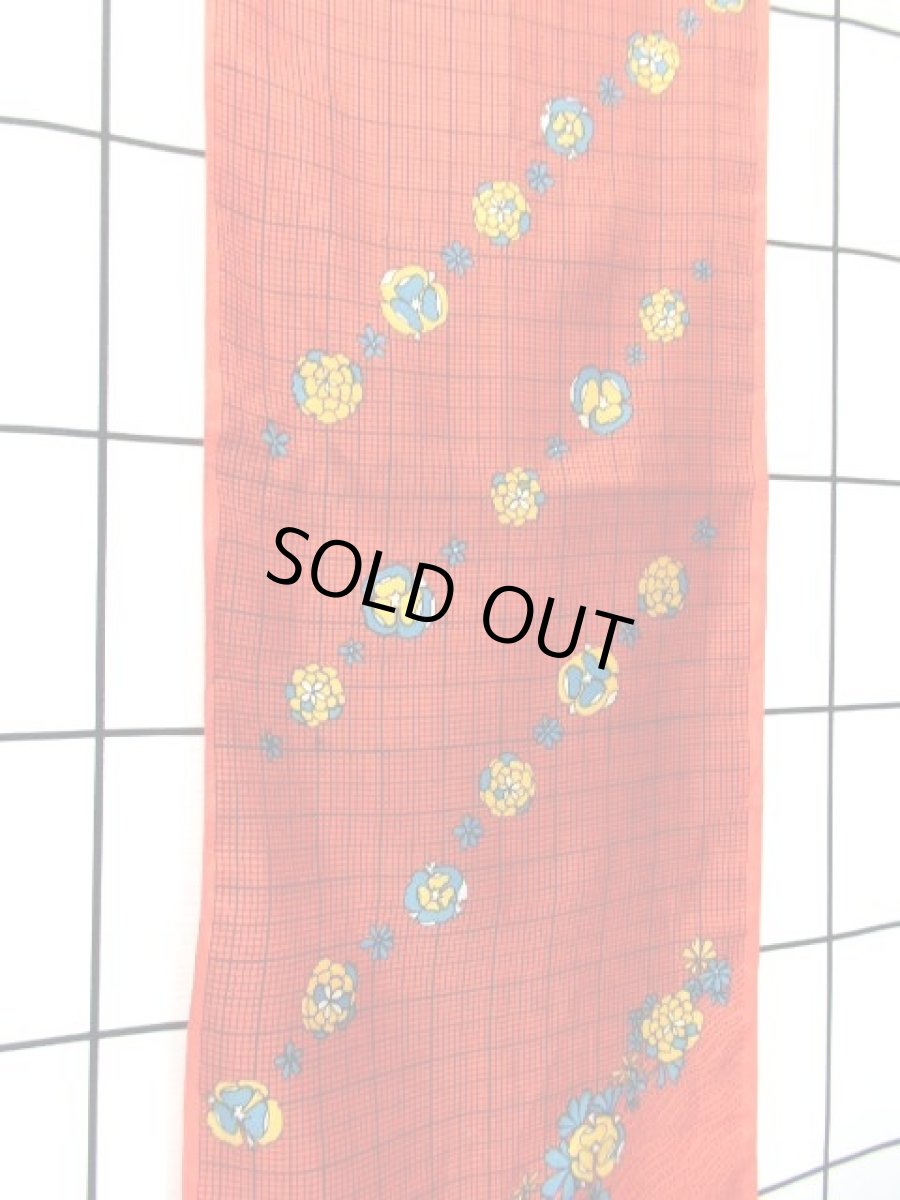 画像4: レトロアンティーク ヴィンテージスカーフ 花柄【7255】 (4)