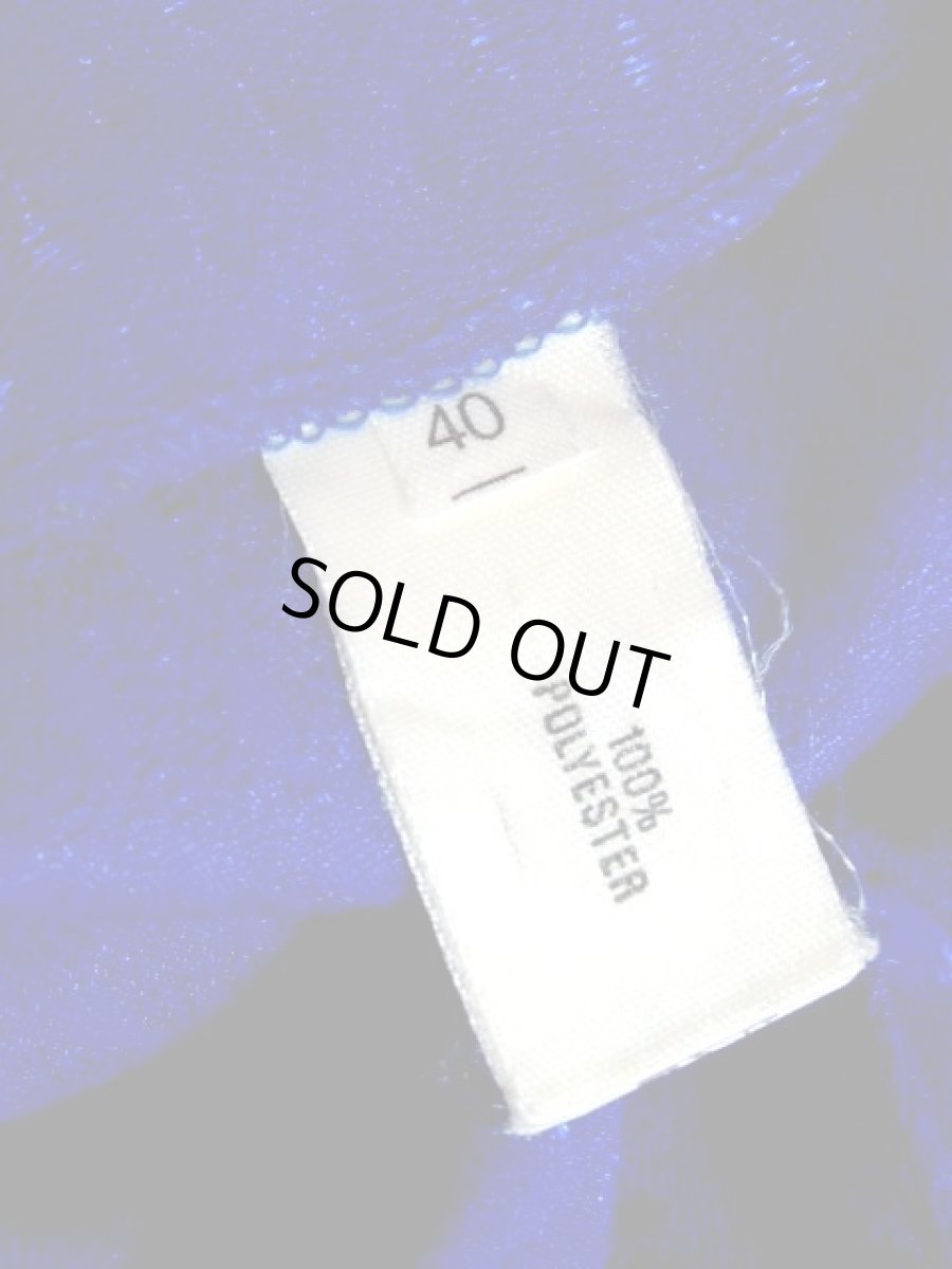 画像16: ドットモチーフ織り ティアード プリーツ ブルー ヨーロッパ古着 レトロ ヴィンテージドレス【7271】 (16)