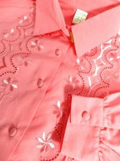 画像11: フォークロア刺繍 ピンク 長袖 レトロ ヨーロッパ古着 ヴィンテージ刺繍ブラウス【7268】 (11)