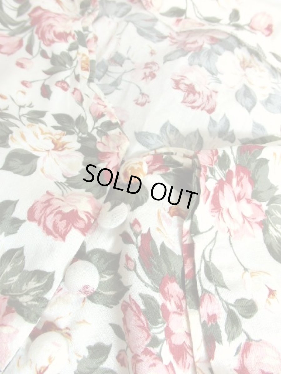 画像18: 花柄 前開き リボン 半袖 レトロ ガーリー ヨーロッパ古着 ヴィンテージワンピース【7288】 (18)