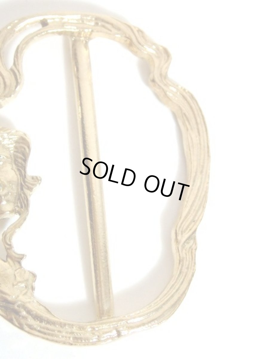 画像3: デッドストック リーフ 人物型 レトロ ヴィンテージバックル【7284】 (3)