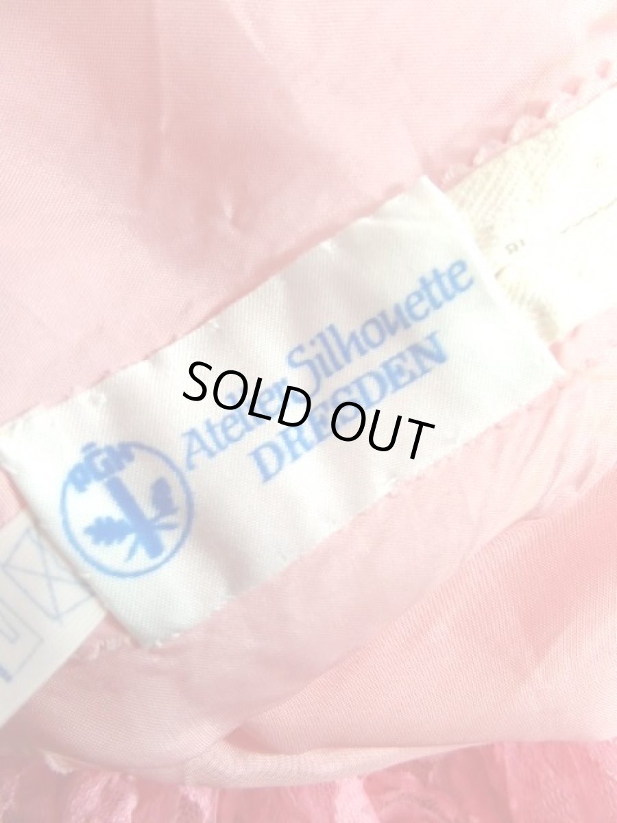 画像17: 総レース ケープ付 ピンク パーティースタイルにも 上品 クラシカル レトロ ヨーロッパ古着 ヴィンテージドレス (17)