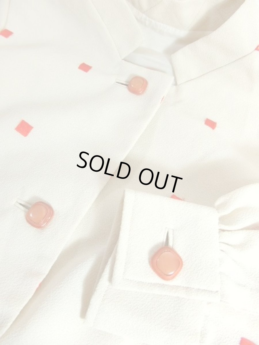 画像14: 刺繍 スクエア 70's 前開き レディース 長袖 昭和レトロ 国産古着 レトロワンピース【7294】 (14)