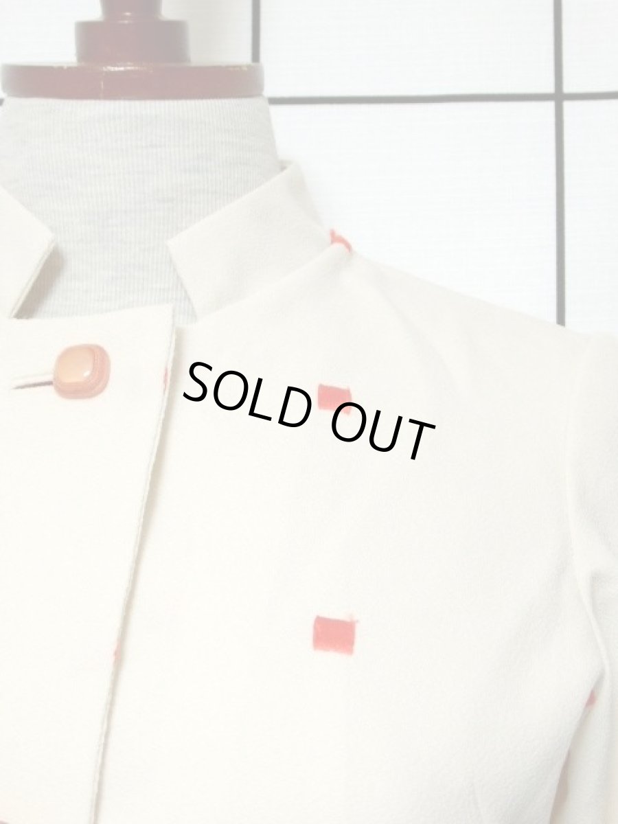 画像9: 刺繍 スクエア 70's 前開き レディース 長袖 昭和レトロ 国産古着 レトロワンピース【7294】 (9)