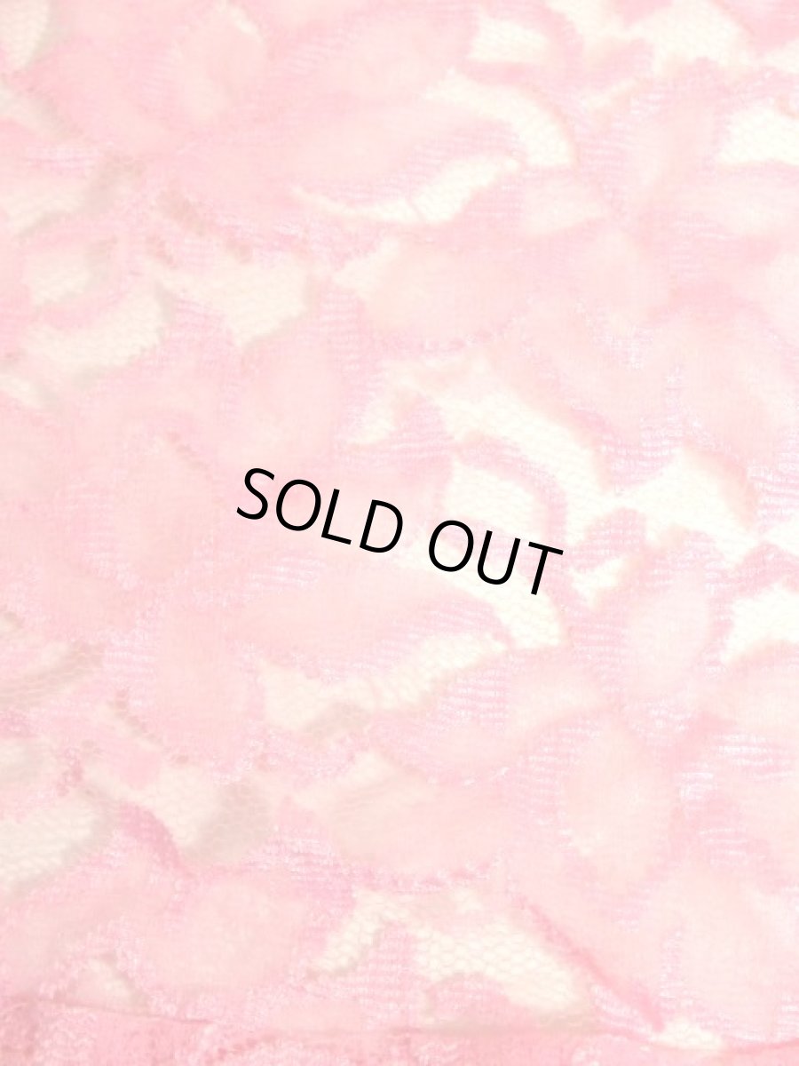 画像16: 総レース ケープ付 ピンク パーティースタイルにも 上品 クラシカル レトロ ヨーロッパ古着 ヴィンテージドレス (16)