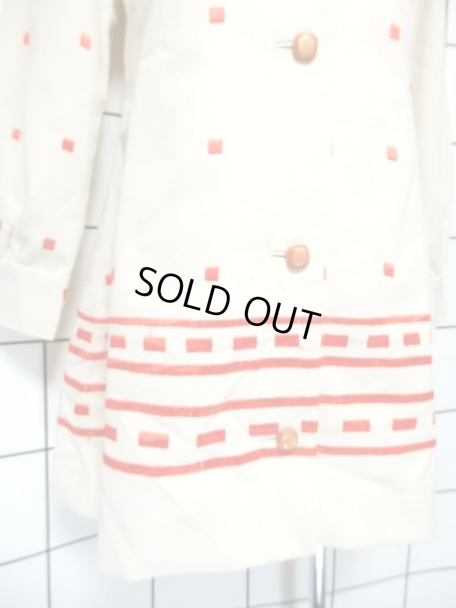 画像11: 刺繍 スクエア 70's 前開き レディース 長袖 昭和レトロ 国産古着 レトロワンピース【7294】 (11)